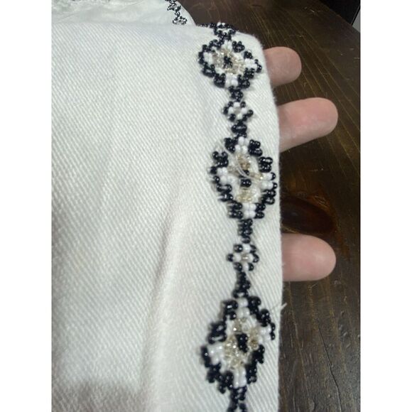 Ralph Lauren Jeans Southwestern Beaded Bootcut White Boho Sz 4 Embellished chic - Picture 3 of 15